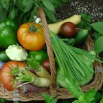 Fresh produce harvested from a small kitchen garden in rural Kenya